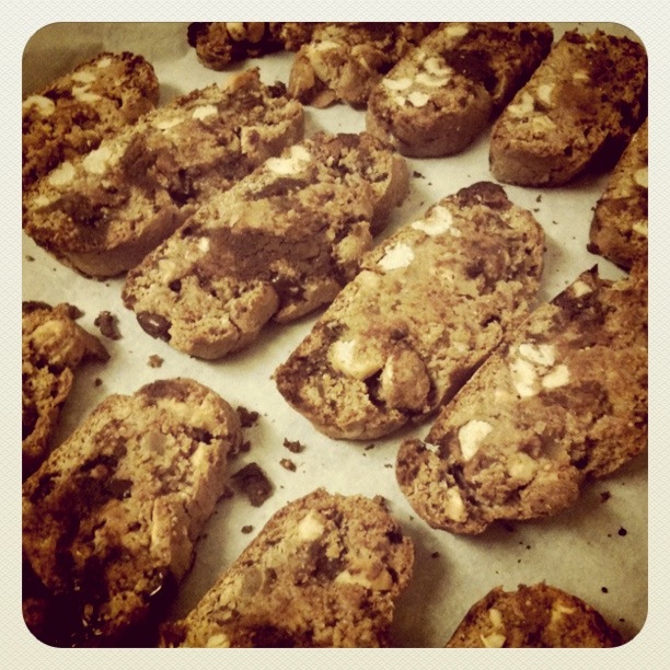 Coffee and Ginger, Hazelnut, Fig and Chocolate Spelt Cantuccini