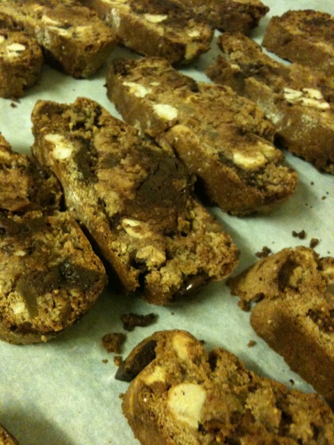 Coffee and Ginger, Hazelnut, Fig and Chocolate Spelt Cantuccini